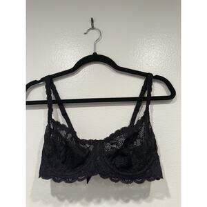 Cosabella Never Say Never Lace Balconette Bra Size 32C Underwire Black
